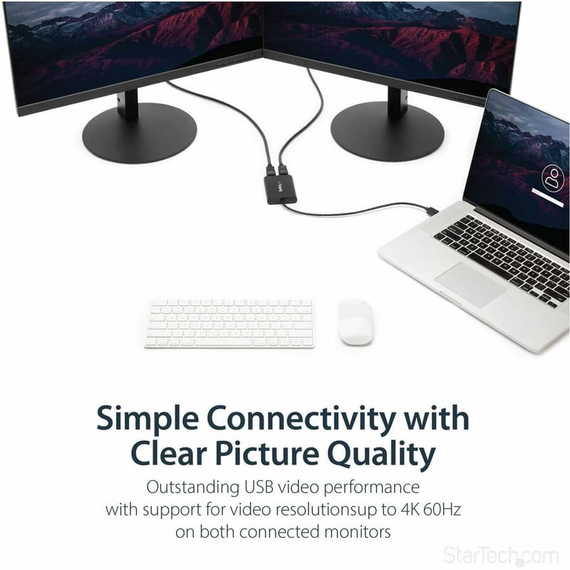 StarTech.com USB to Dual DisplayPort Adapter - 4K 60Hz - USB 3.0 5Gbps - USB Dual Monitor Adapter - Dual DisplayPort Adapter - DisplayLink Certified - Thumbnail 4