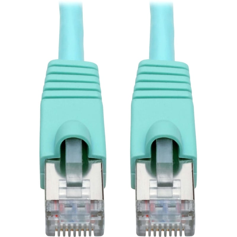 Eaton Tripp Lite Series Cat6a 10G Snagless Shielded STP Ethernet Cable (RJ45 M/M), PoE, Aqua, 25 ft. (7.62 m) - Thumbnail 1