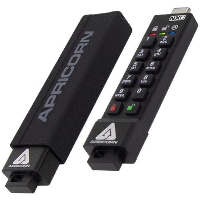 Apricorn Aegis Secure Key 3NXC 8GB USB 3.2 (Gen 1) Type C Flash Drive - Thumbnail 1