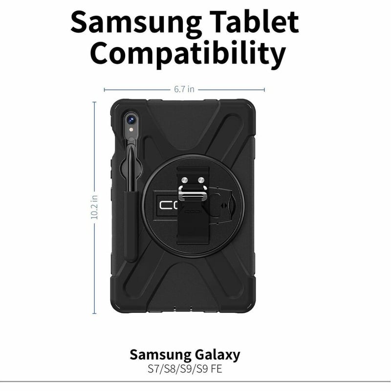 CODi Rugged Carrying Case for 11" Samsung Galaxy Tab S8, Galaxy Tab S9 Tablet, Stylus - Thumbnail 2