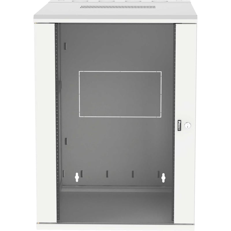 Panduit Wall Mount Cabinet, 18RU, 30" Depth, Windowed Door, White - Thumbnail 1