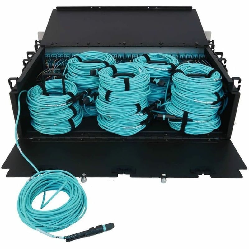 Eaton Tripp Lite Series Preloaded Fiber Patch Panel, 3U - 24x (12F MTP/MPO-PC to 4x LC Duplex F/F) 8F Trunk Cables, OM4 Multimode, 10 m (32.8 ft.) - Thumbnail 3