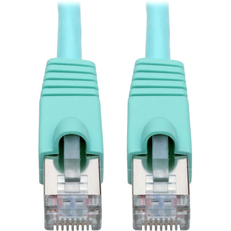 Eaton Tripp Lite Series Cat6a 10G Snagless Shielded STP Ethernet Cable (RJ45 M/M), PoE, Aqua, 10 ft. (3.05 m) - Thumbnail 1