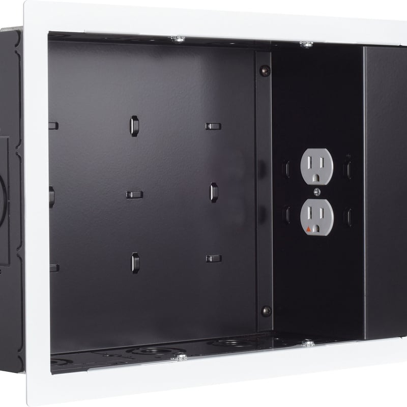 Chief Proximity In-Wall Storage Box - With 2 Receptacle Filter & Surge - Black - Thumbnail 1