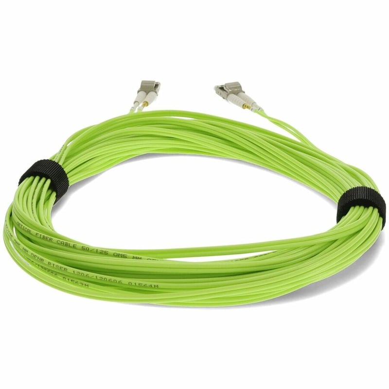 AddOn 1m LC to LC Lime Green OM5 Duplex OFNR (Riser-Rated) TAA Fiber Patch Cable - Thumbnail 4