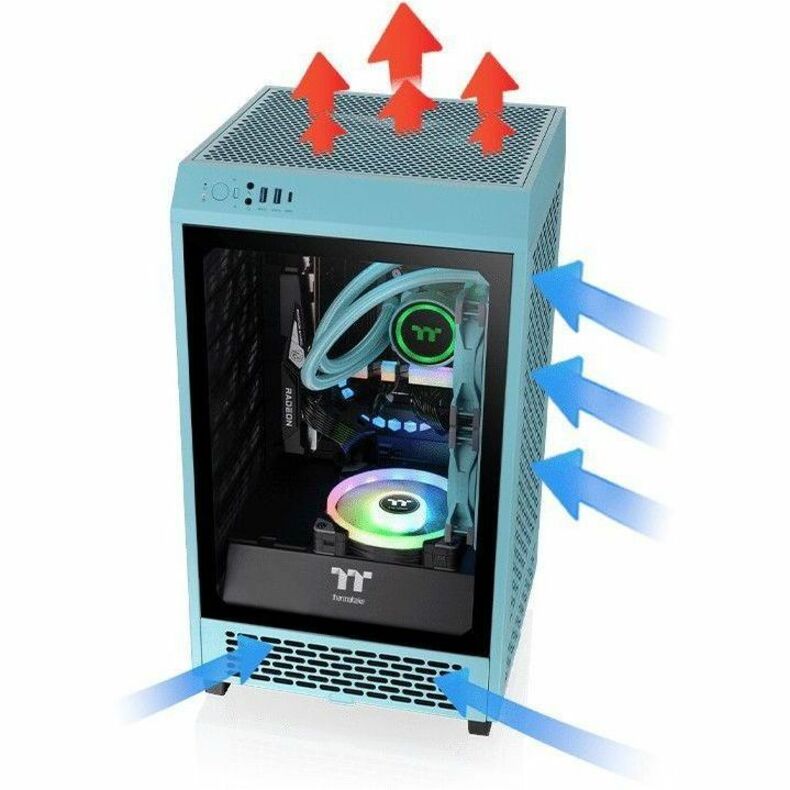 Thermaltake The Tower 200 Turquoise Mini Chassis - Thumbnail 3