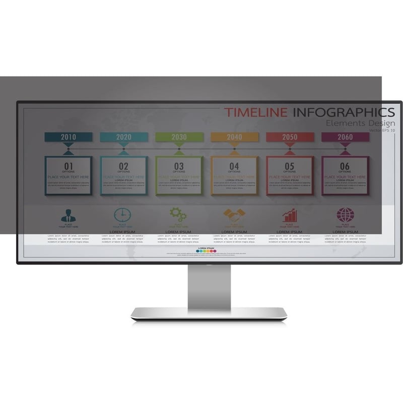 Rocstor PrivacyView Premium Privacy Filter for 34" Widescreen Landscape Monitor - For 34" Monitor/Display - 21:9 Aspect Ratio - Glossy / Matte - Unframed - Anti-glare - Comparable to PF340W2B - TAA Compliant - For 34" - Thumbnail 4