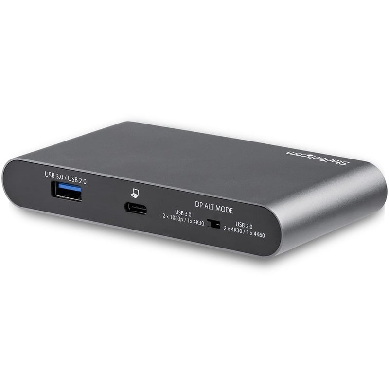 StarTech.com USB C Dock - 4K Dual Monitor DisplayPort Docking Station - 100W Power Delivery Passthrough, GbE, 2x USB-A - Multiport Adapter - Thumbnail 2