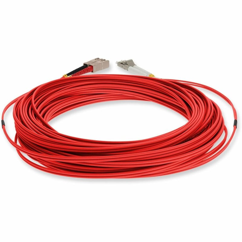 AddOn 30m SC to LC Red OM4 Duplex OFNR (Riser-Rated) Fiber Patch Cable - Thumbnail 4
