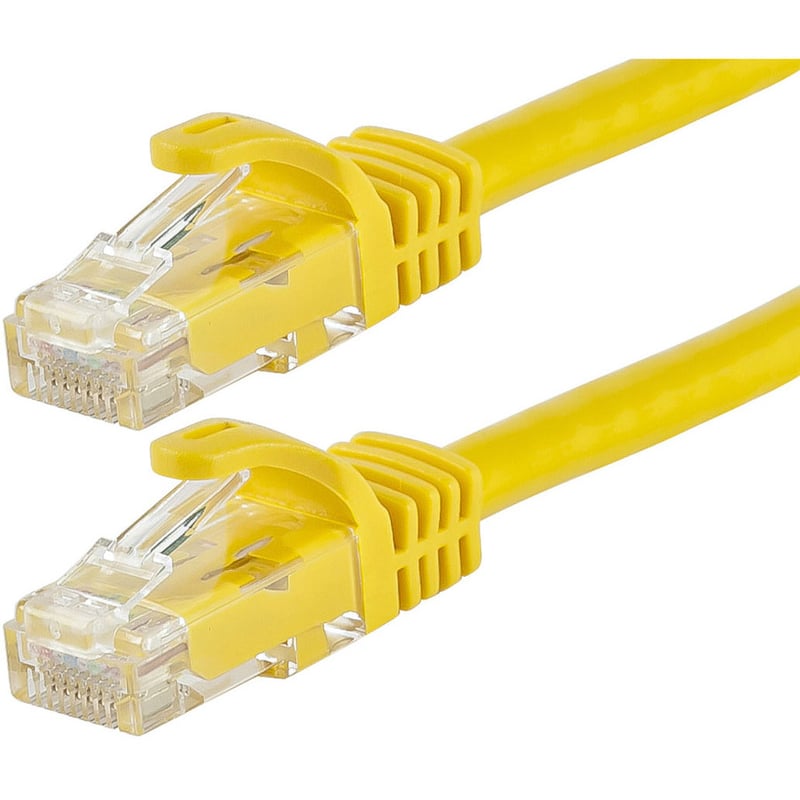 FLEXBOOT CAT5E 24AWG UTP ETHERNET NETWORK PATCH CABLE, 14FT YELLOW - Thumbnail 2