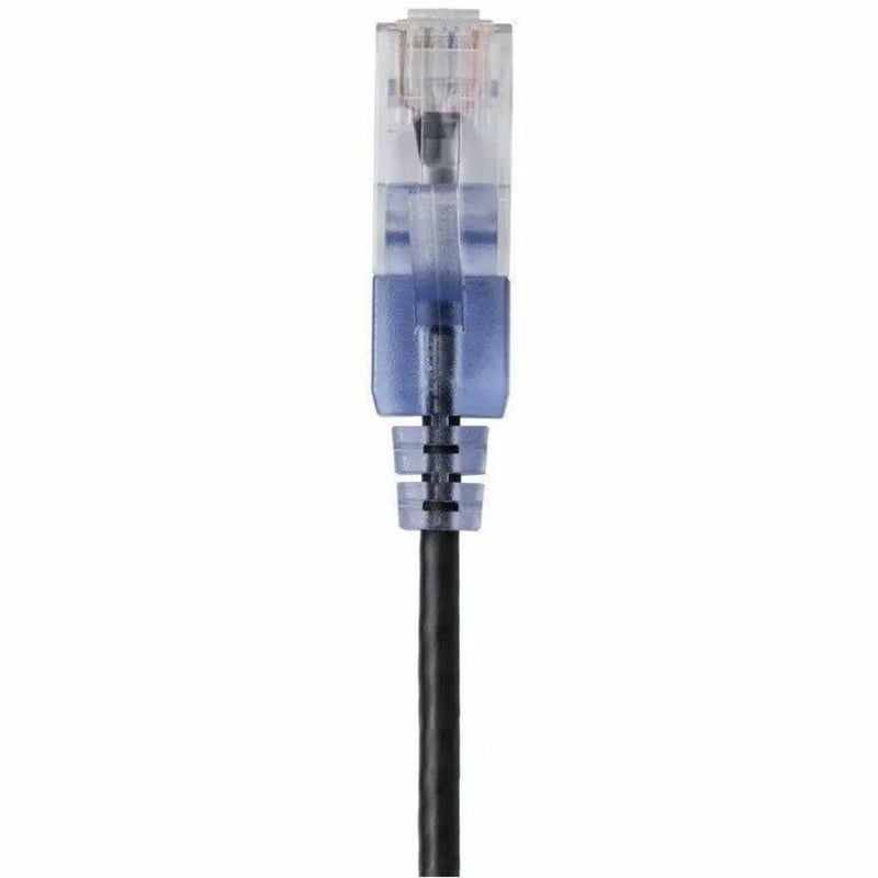 MONOPRICE CAT6A 1FT BLACK PATCH CABLE_ UTP_ 30AWG_ 10G_ PURE BARE COPPER_ SNAGLE - Thumbnail 2