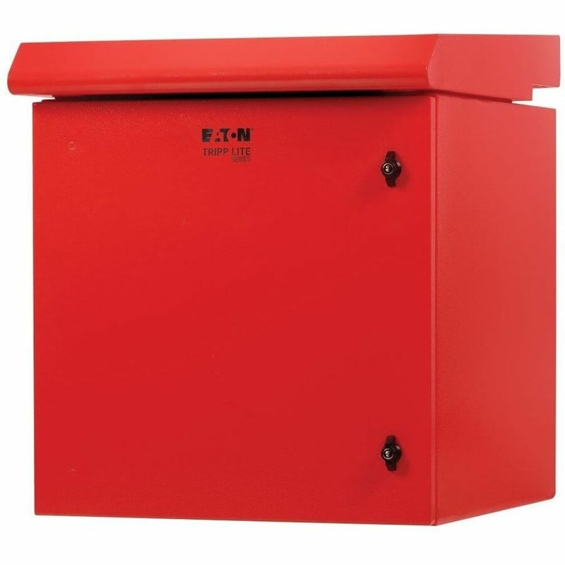 Eaton Tripp Lite Series SmartRack Industrial Enclosure - NEMA 3R, Wall Mount, Metal, Locking, Fan With Thermal Switch, 23 in. Depth, 12U, Red - Thumbnail 2