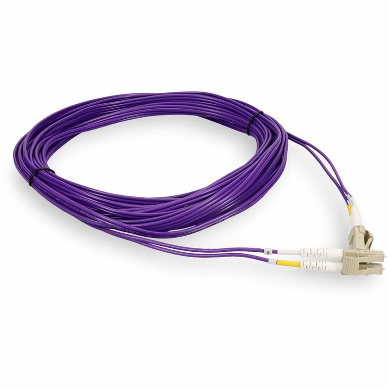 AddOn 1m LC to LC Purple OM4 Duplex OFNR (Riser-Rated) Fiber Patch Cable
