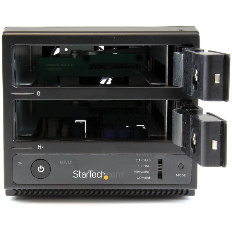 StarTech.com USB 3.0 / eSATA Dual-Bay Trayless 3.5" SATA III Hard Drive Enclosure with UASP - 2-Bay SATA 6 Gbps Hot-Swap HDD Enclosure - Thumbnail 3