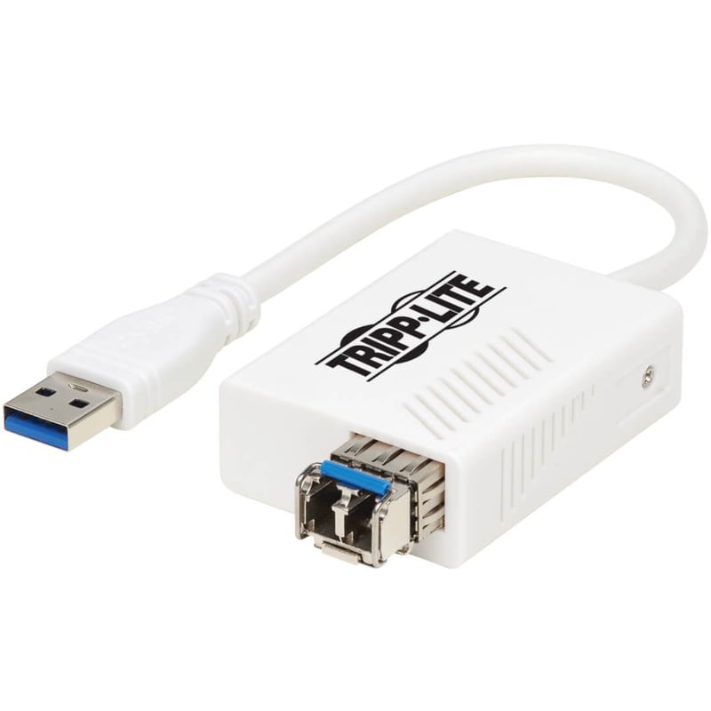 Eaton Tripp Lite Series USB 3.0 Multimode Fiber Optic Transceiver Ethernet Adapter, 10/100/1000 Mbps, 1310nm, 550m, LC - Thumbnail 1