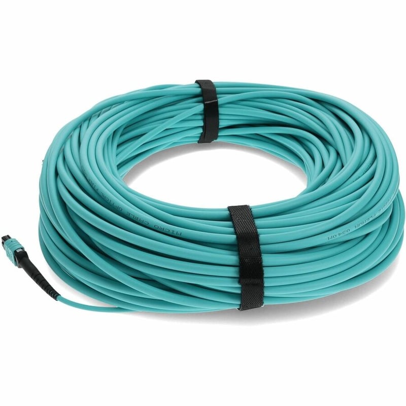 AddOn 20m MPO (Male) to MPO (Male) 12-Strand Aqua OM4 Straight Fiber OFNR (Riser-Rated) Patch Cable - Thumbnail 2