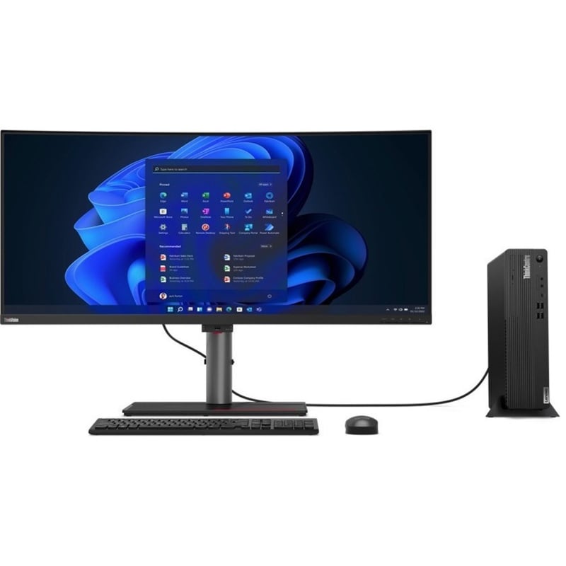 Lenovo ThinkCentre M90s Gen 3 11TT003PUS Desktop Computer - Intel Core i7 12th Gen i7-12700 Dodeca-core (12 Core) 2.10 GHz - 16 GB RAM DDR5 SDRAM - 256 GB M.2 PCI Express NVMe 4.0 x4 SSD - Small Form Factor - Black - Thumbnail 3