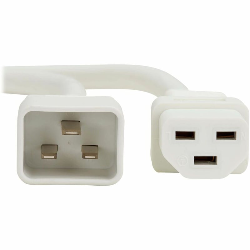 POWER CORD C20 C21 HEAVY-DUTY 20A 250V 12 AWG 6FT WHITE - Thumbnail 3