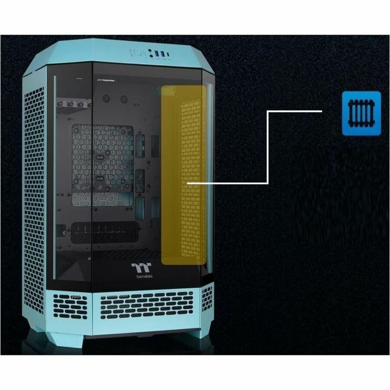 Thermaltake The Tower 300 Turquoise Micro Tower Chassis - Thumbnail 4