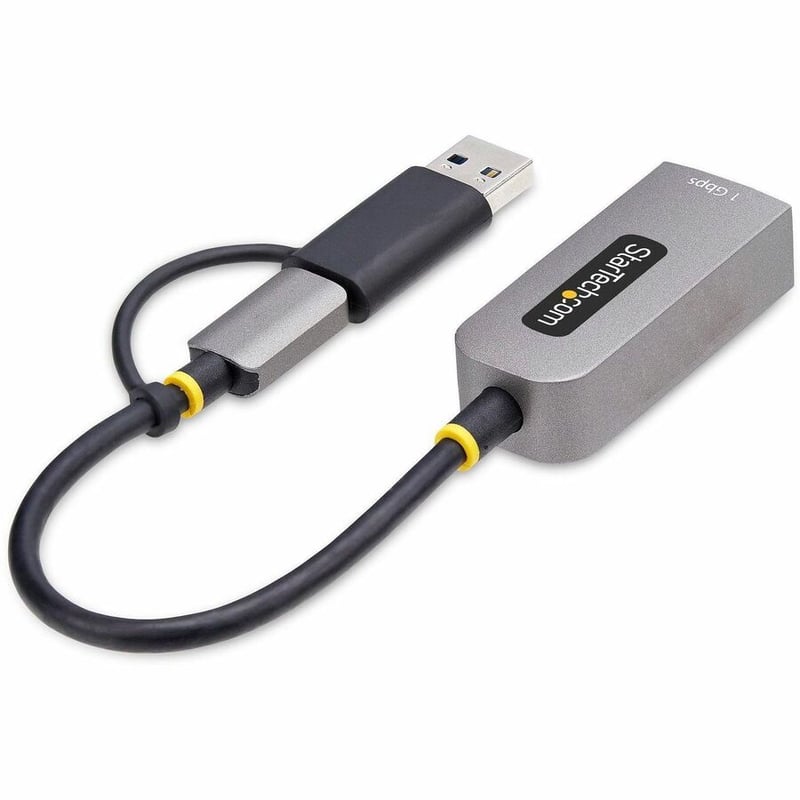 USB-C TO ETHERNET ADAPTER WITH USB-A DONGLE 6IN 15CM CABLE - Thumbnail 3