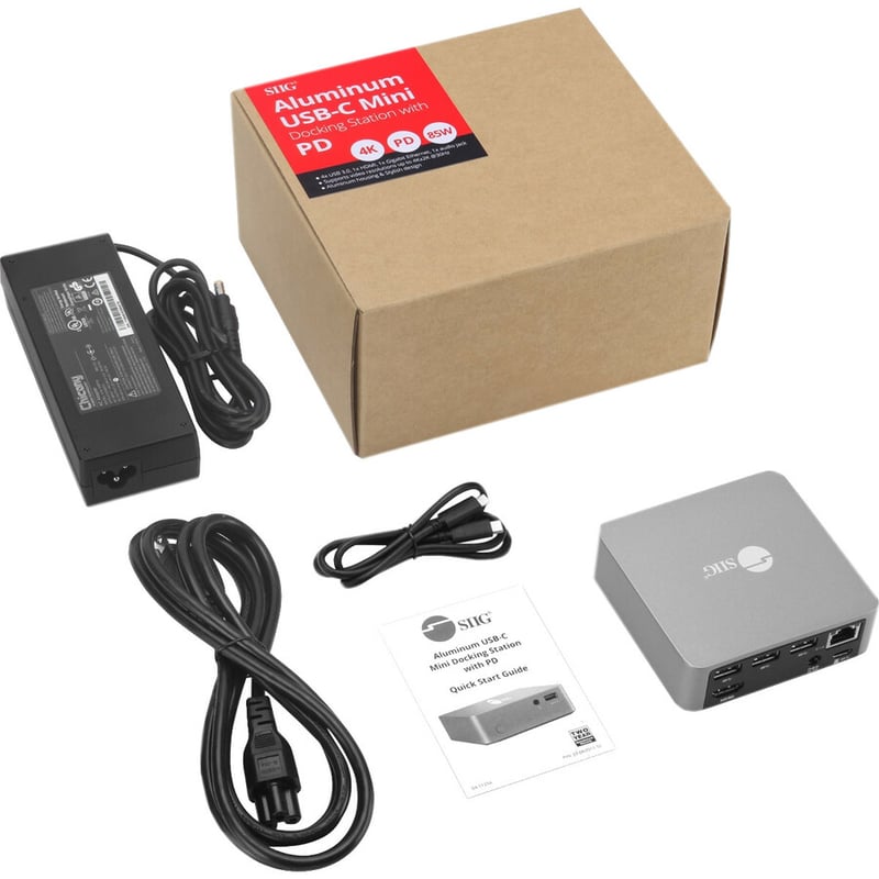 SIIG Aluminum USB-C Mini Docking Station with PD - Thumbnail 2