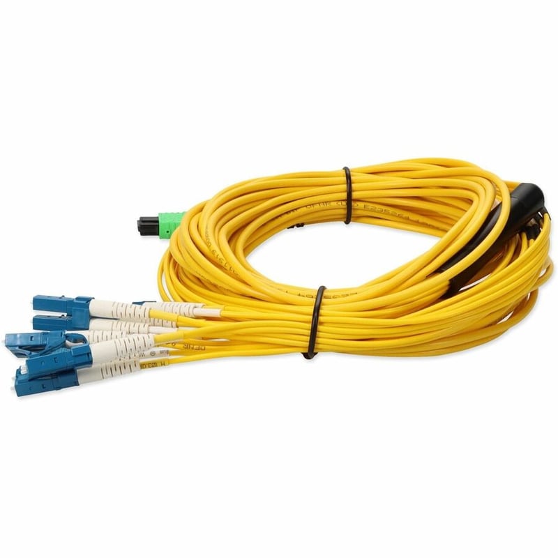 AddOn 1m MPO (Female) to 6xLC (Male) 12-Strand Yellow OS2 Duplex OFNR (Riser-Rated) Fiber Fanout Cable - Thumbnail 2