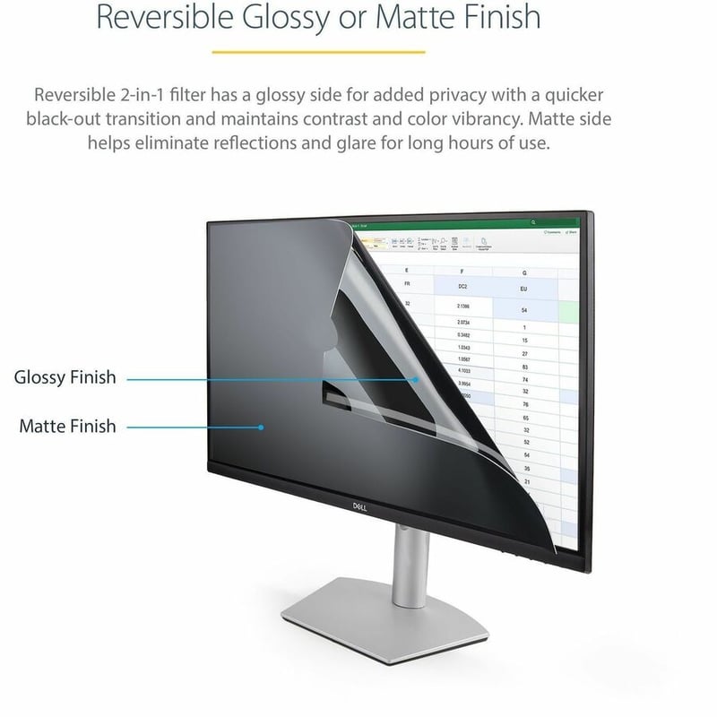 StarTech.com Monitor Privacy Screen for 27" Display - Widescreen Computer Monitor Security Filter - Blue Light Reducing Screen Protector - Thumbnail 3