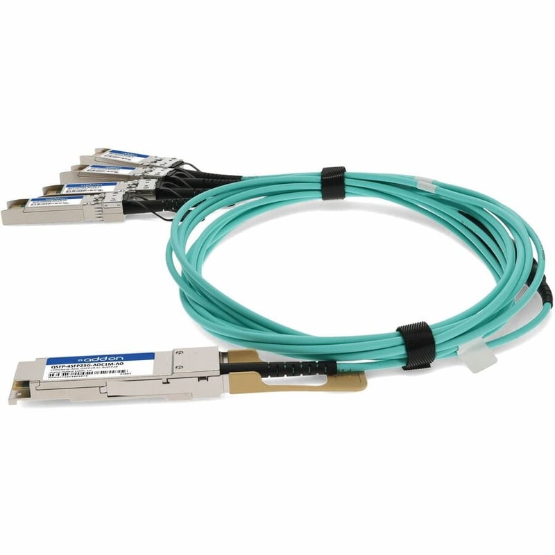 AddOn Cisco® QSFP-4SFP25G-AOC1M Compatible TAA Compliant 100GBase-AOC QSFP28 to 4xSFP28 Direct Attach Cable (850nm, MMF, 1m) - Thumbnail 2