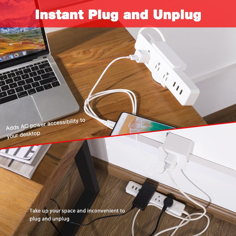 Powerstrip Clamp Holder with Adjustable Bracket - White - Thumbnail 5
