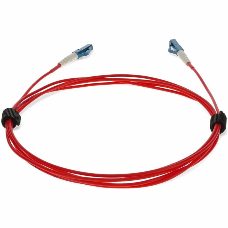 AddOn 2m LC to LC Red OS2 Simplex OFNR (Riser-Rated) SMF Fiber Patch Cable - Thumbnail 4