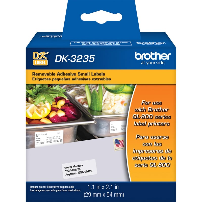 Brother DK3235 - Small Removable White Paper Labels - Thumbnail 1