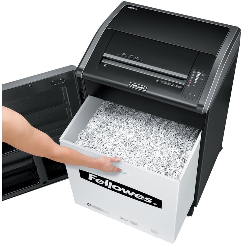 Fellowes Powershred 485i 100% Jam Proof BAA Compliant Strip-Cut Shredder - Thumbnail 2