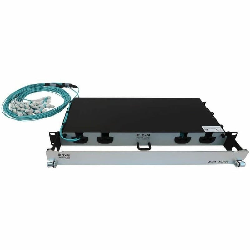 Eaton Tripp Lite Series Preloaded Fiber Panel, 1U - 2x (12x LC/LC Duplex M/M) 24F Trunk Cables, OM4 Multimode, 10 m (32.8 ft.) - Thumbnail 4