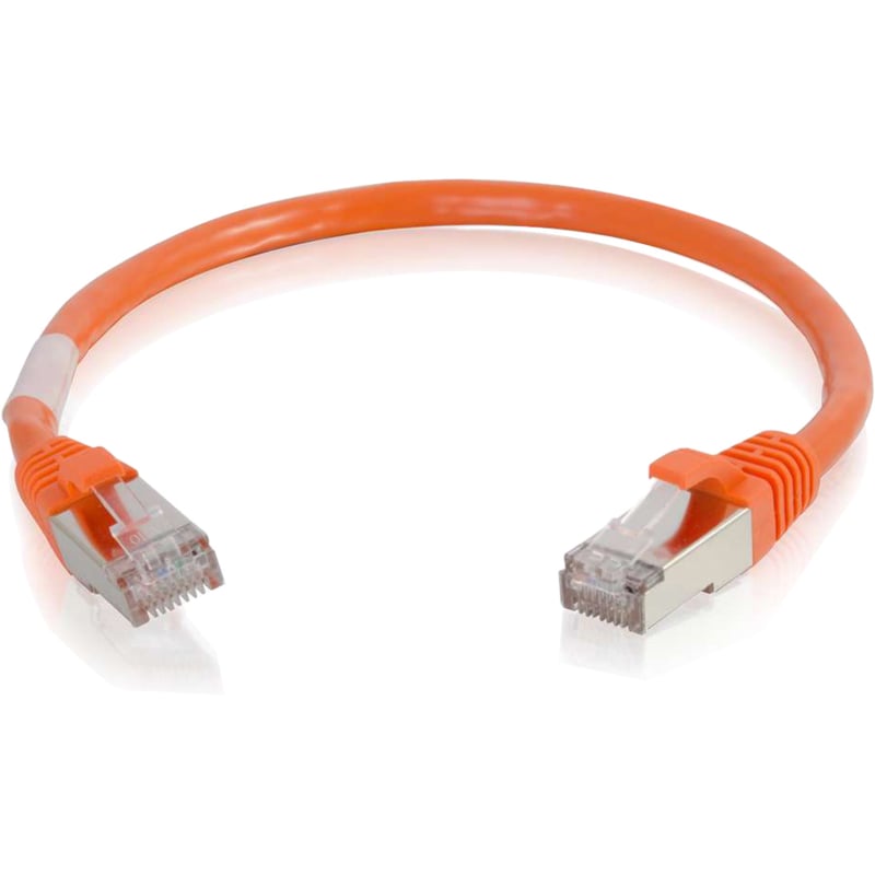 C2G 6in Cat6 Snagless Shielded (STP) Network Patch Cable - Orange - Thumbnail 2