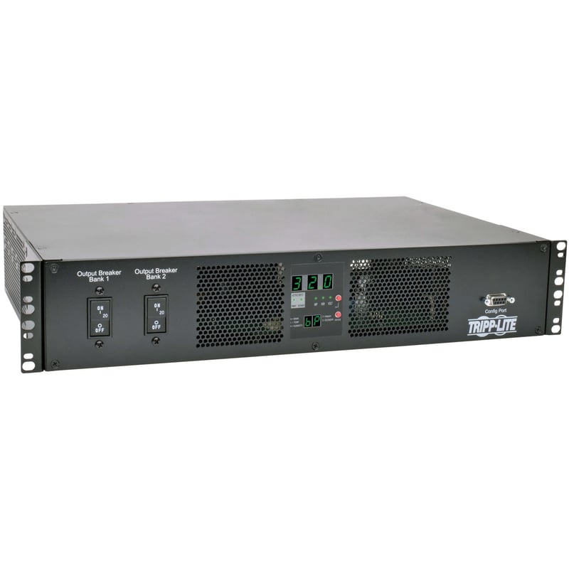 Tripp Lite by Eaton PDU 7.7kW Single-Phase 200-240V Local Metered Automatic Transfer Switch PDU 2 IEC309 32A Blue Inputs 16 C13 2 C19 Outlets 2U TAA - Thumbnail 1