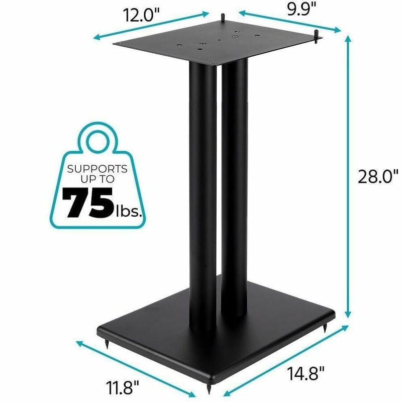 MONOLITH BY MONOPRICE 28IN STEEL SPEAKER STAND WITH ADJUSTABLE TOP PLATE (EACH) - Thumbnail 4