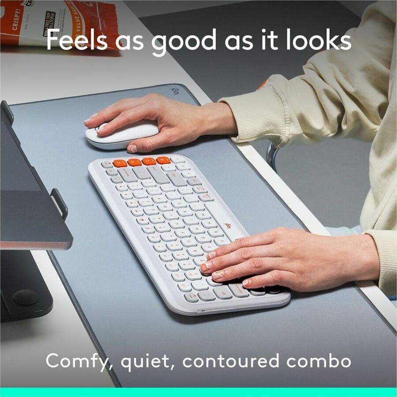 POP ICON COMBO KEYBOARD MOUSE OFF-WHITE ORANGE - Thumbnail 4