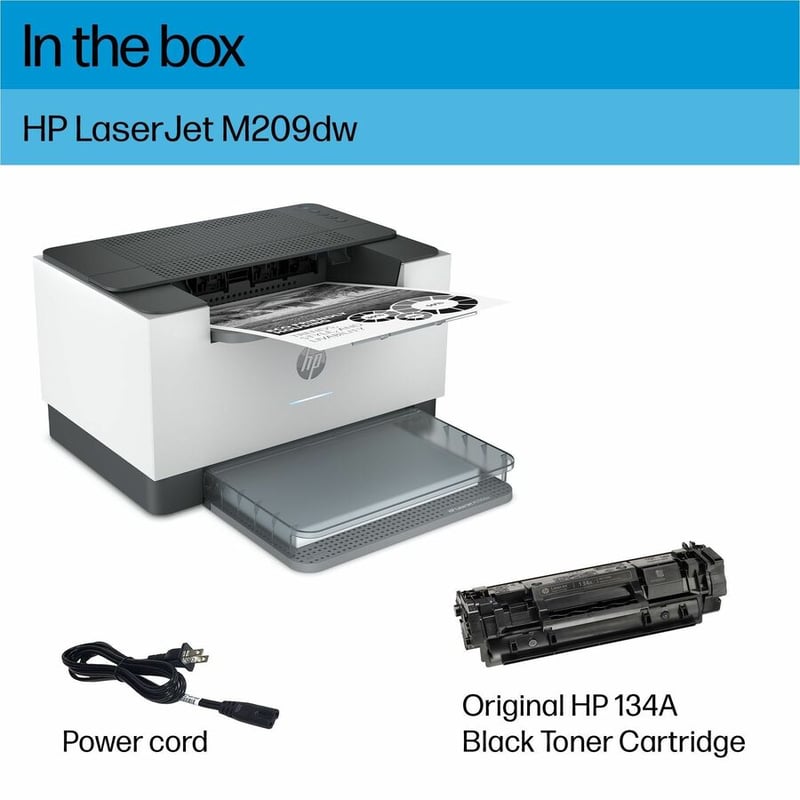 HP LaserJet 200 M209dw Desktop Wireless Laser Printer - Monochrome - Thumbnail 5