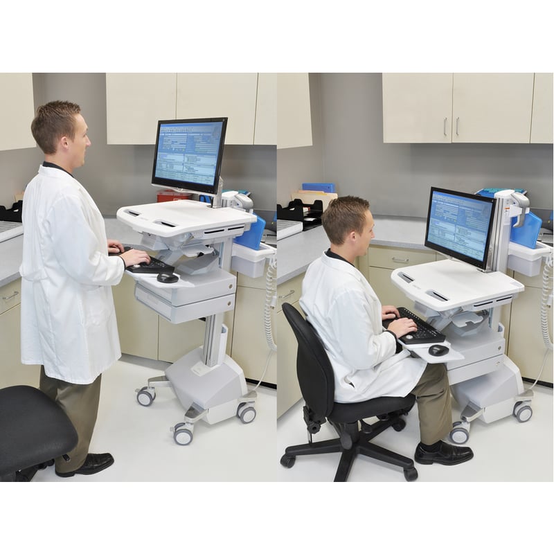 Ergotron StyleView Cart with LCD Arm, LiFe Powered, 9 Drawers (3x3) - Thumbnail 2