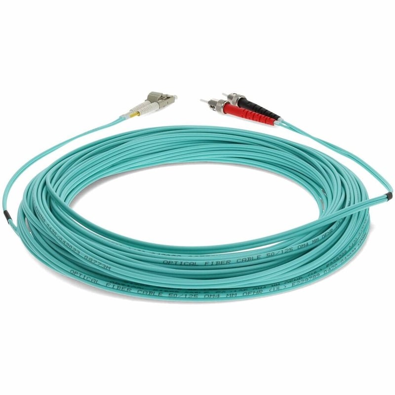 AddOn 20m ST to LC Aqua OM4 Duplex OFNR (Riser-Rated) Fiber Patch Cable - Thumbnail 4