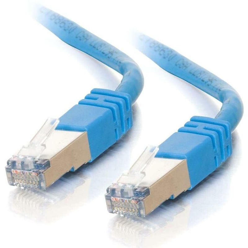 C2G-100ft Cat5e Molded Shielded (STP) Network Patch Cable - Blue - Thumbnail 1