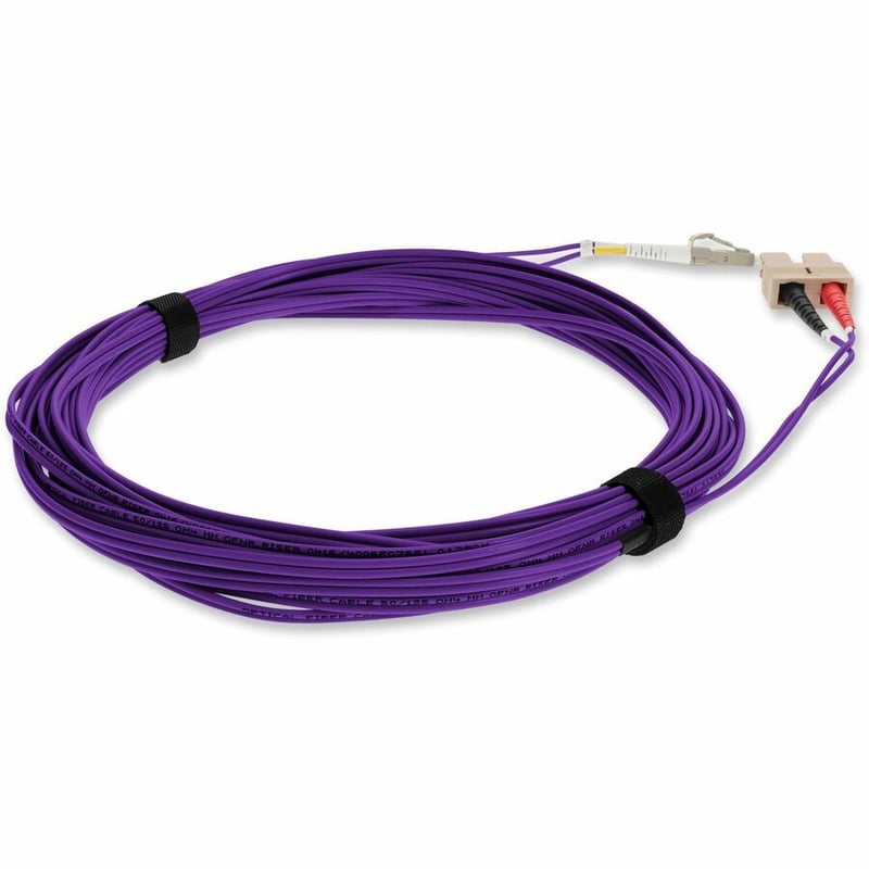 AddOn 3m SC to LC Purple OM4 Duplex OFNR (Riser-Rated) Fiber Patch Cable - Thumbnail 5