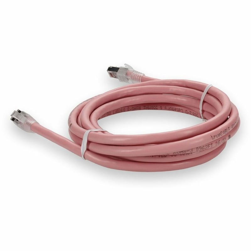 AddOn 1ft Pink CAT 6 Shielded PVC Ethernet Cable Snagless Easy Clear Boot RJ-45 M/M - Thumbnail 3