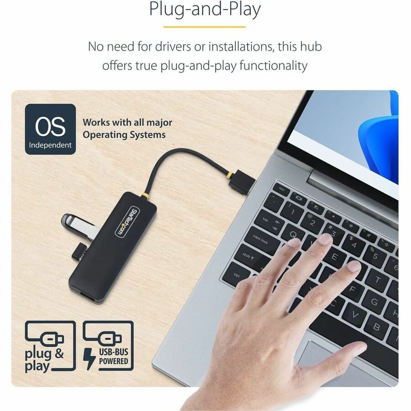 4-PORT USB-A HUB 5GBPS USB BUS POWERED - Thumbnail 4