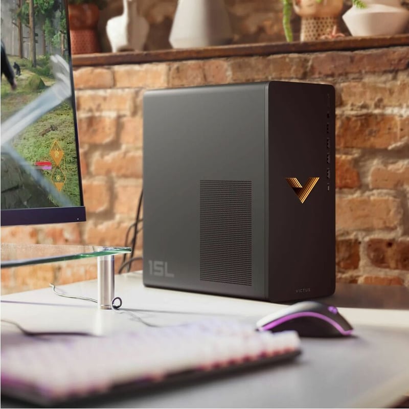 HP Victus TG02-0410 Gaming Desktop Computer - Intel Core i5 12th Gen i5-12400F - 8 GB - 512 GB SSD - Mica Silver Metal - Thumbnail 5