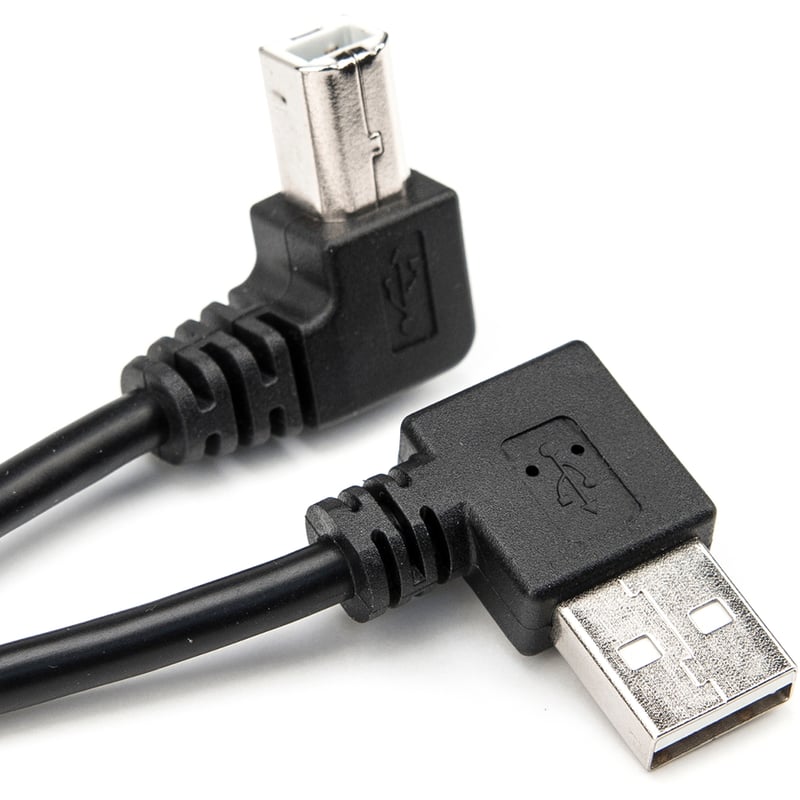 Rocstor Premium 3ft USB Type A Right Angle to USB Type B Right Angle Cable - M/M - USB - 3 ft - 1 x USB Type A Male - 1 x USB Type B Male - Cable M/M - Black - Thumbnail 3