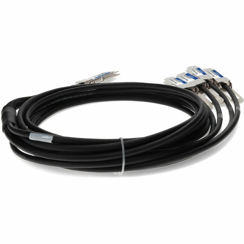 AddOn MSA and TAA Compliant 400GBase-CU QSFP-DD 400G to 4xQSFP56 100G PAM-4 Direct Attach Cable (Passive Twinax, 2.5m) - Thumbnail 4
