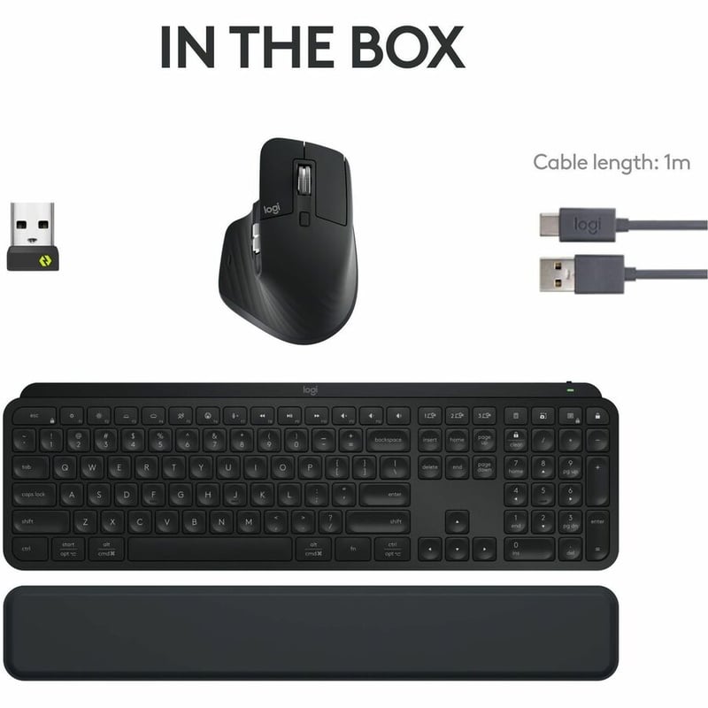 Logitech MX Keys S Combo - Performance Wireless Keyboard and Mouse with Palm Rest - Thumbnail 2