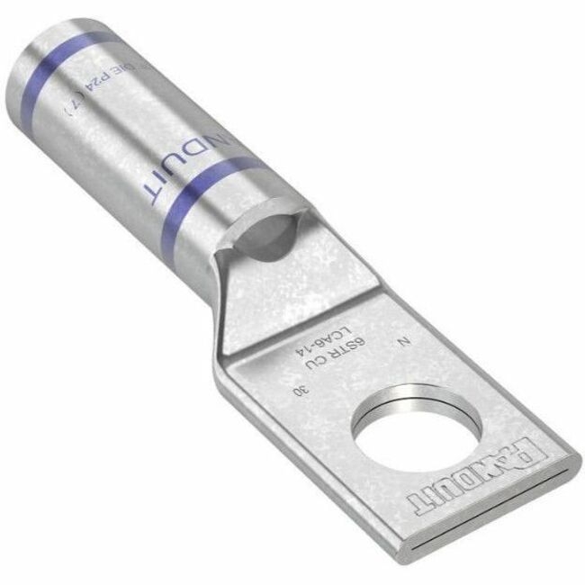 Panduit Pan-Lug LCA6-14-L Comp. Lug, 6, Tin Plt Copper, Strt, One 1/4" Stud, PK50 - Thumbnail 1