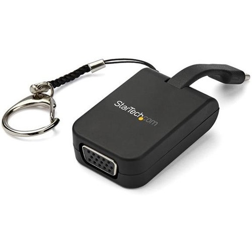 StarTech.com Compact USB C to VGA Adapter - 1080p Active USB Type-C to VGA Display Converter w/ Keychain Ring - Thunderbolt 3 Compatible - Thumbnail 1